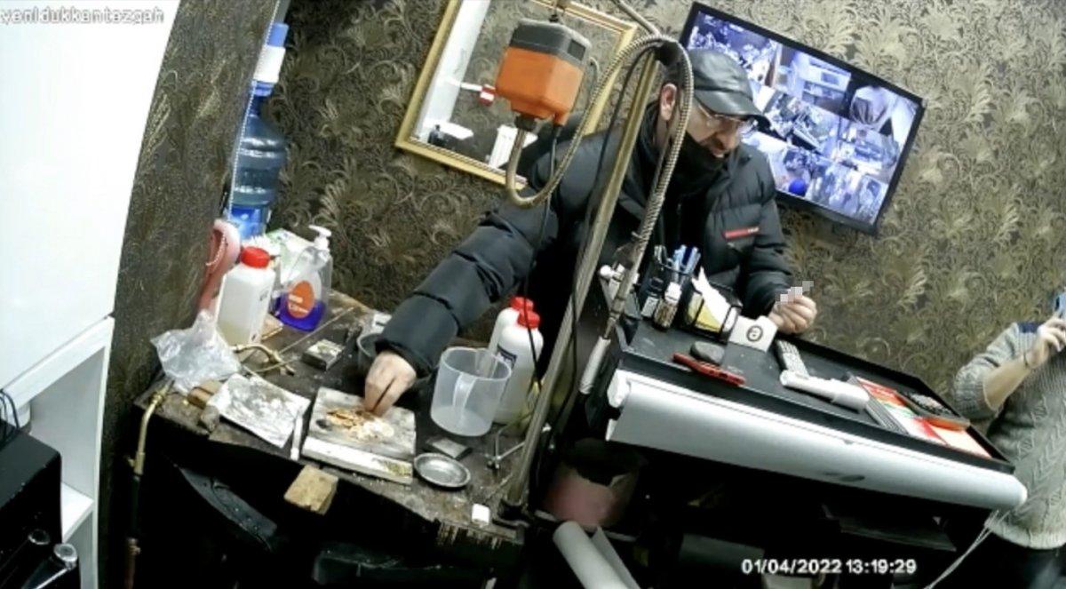 Şişli'de dalgınlıktan yararlanan hırsız, kuyumcudan 11 çeyrek altın çaldı