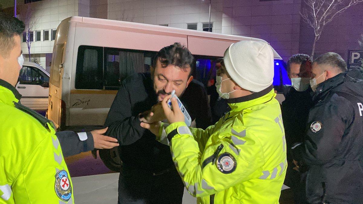 Aksaray’da alkollü sürücü polise güçlük çıkardı