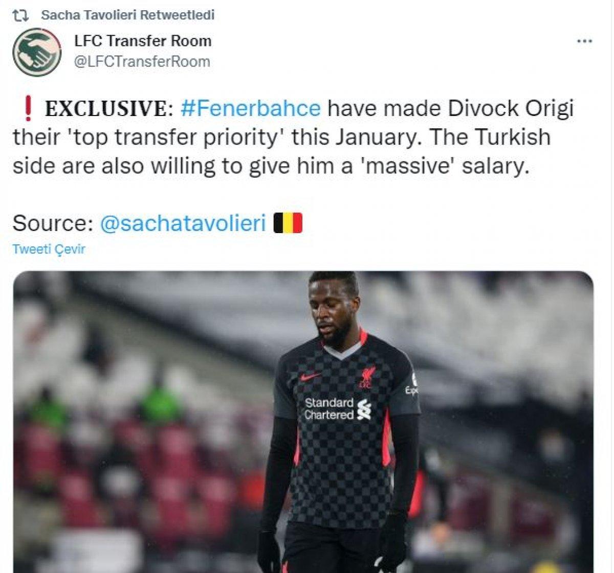 Fenerbahçe Divock Origi'yi istiyor