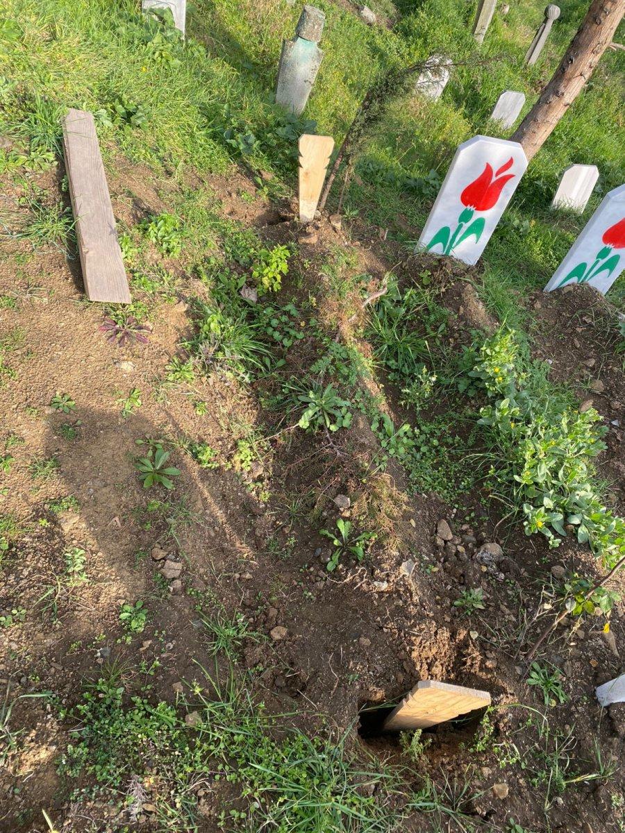 Trabzon’da, mezar taşı hırsızlığı kamerada