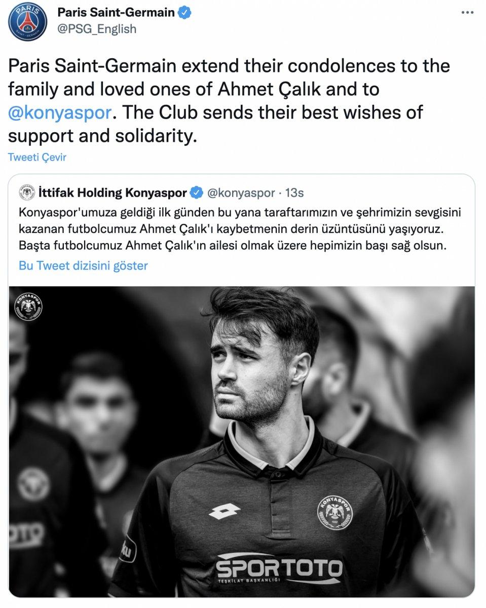 Avrupa futbolundan Ahmet Çalık için taziye mesajları