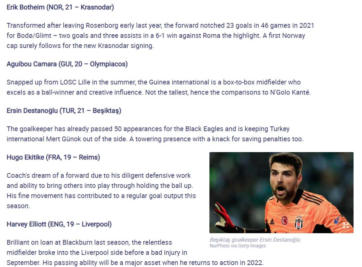 Ersin Destanoğlu, UEFA'nın listesinde