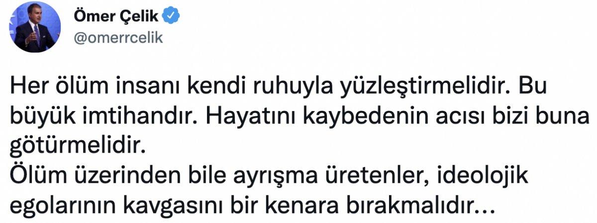 Ömer Çelik'ten Enes Kara'nın ölümü hakkında açıklama