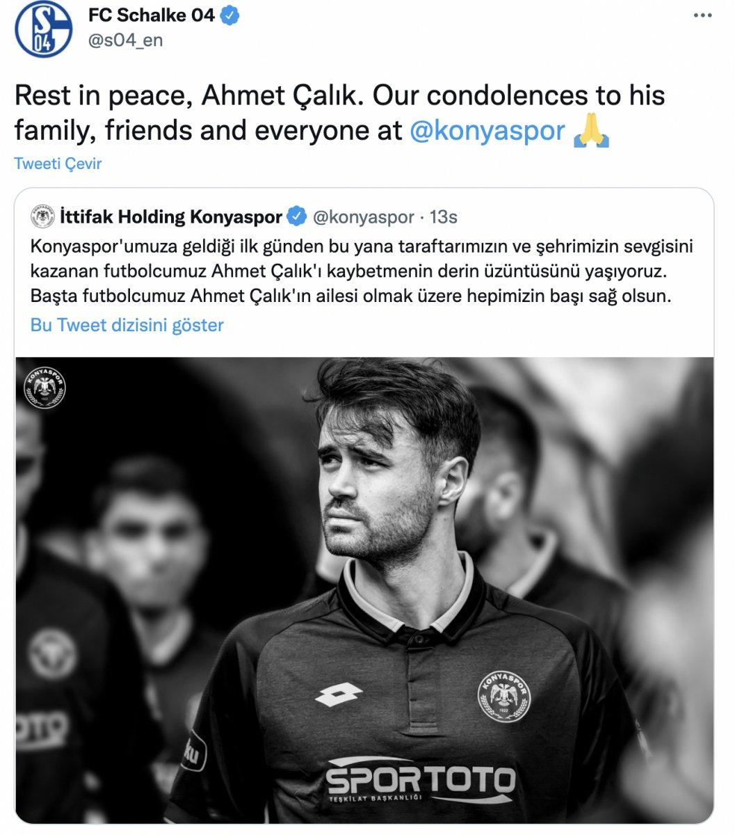 Avrupa futbolundan Ahmet Çalık için taziye mesajları