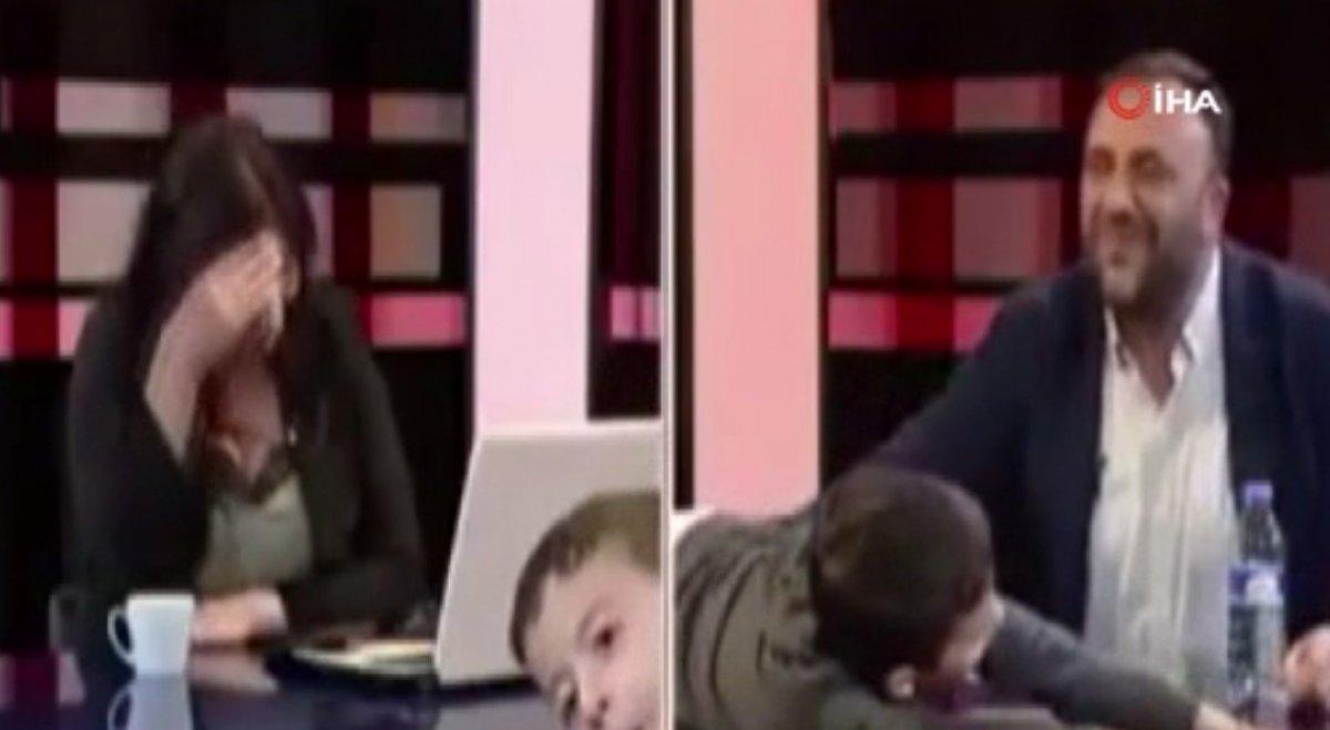 KKTC televizyonunda canlı yayında renkli anlar yaşandı