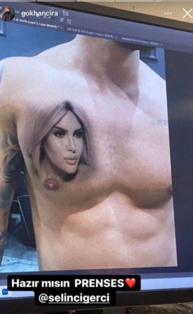 Gökhan Çıra'nın yeni Selin Ciğerci dövmesi