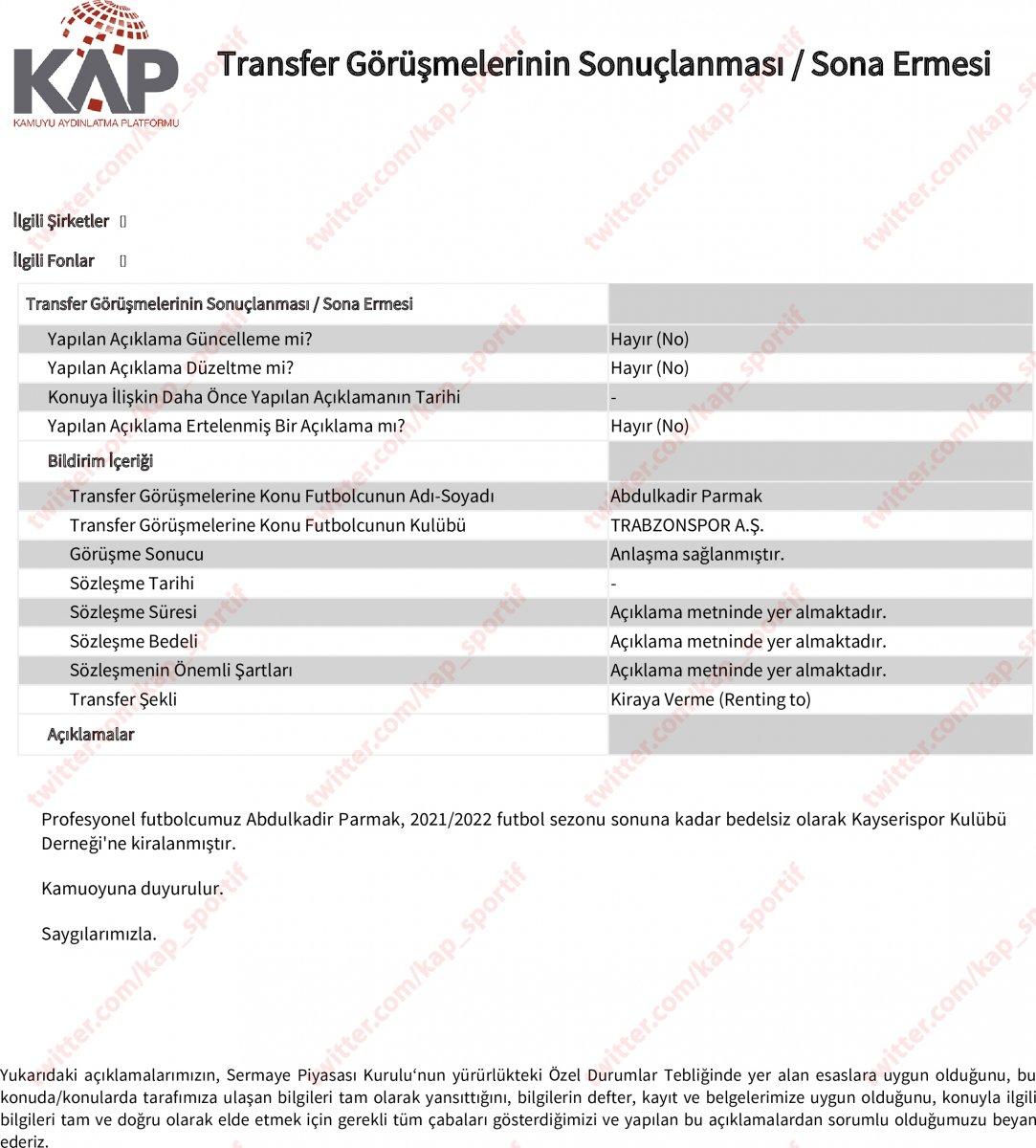 Abdulkadir Parmak, Kayserispor'da