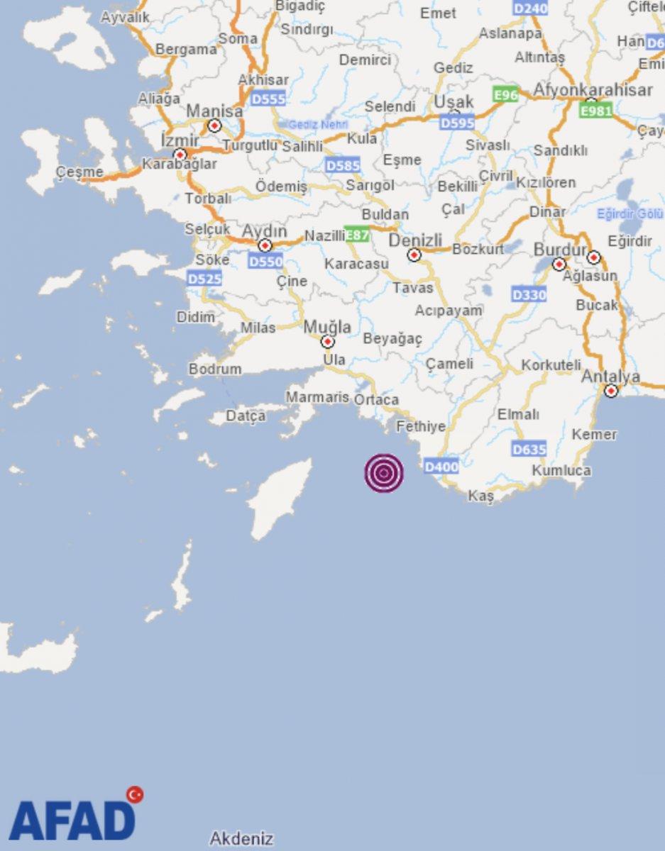 Muğla açıklarında 4.3 büyüklüğünde deprem