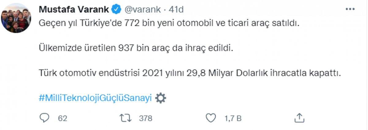 Türk otomotiv endüstrisinden 2021 yılında 29,8 milyar dolarlık ihracat