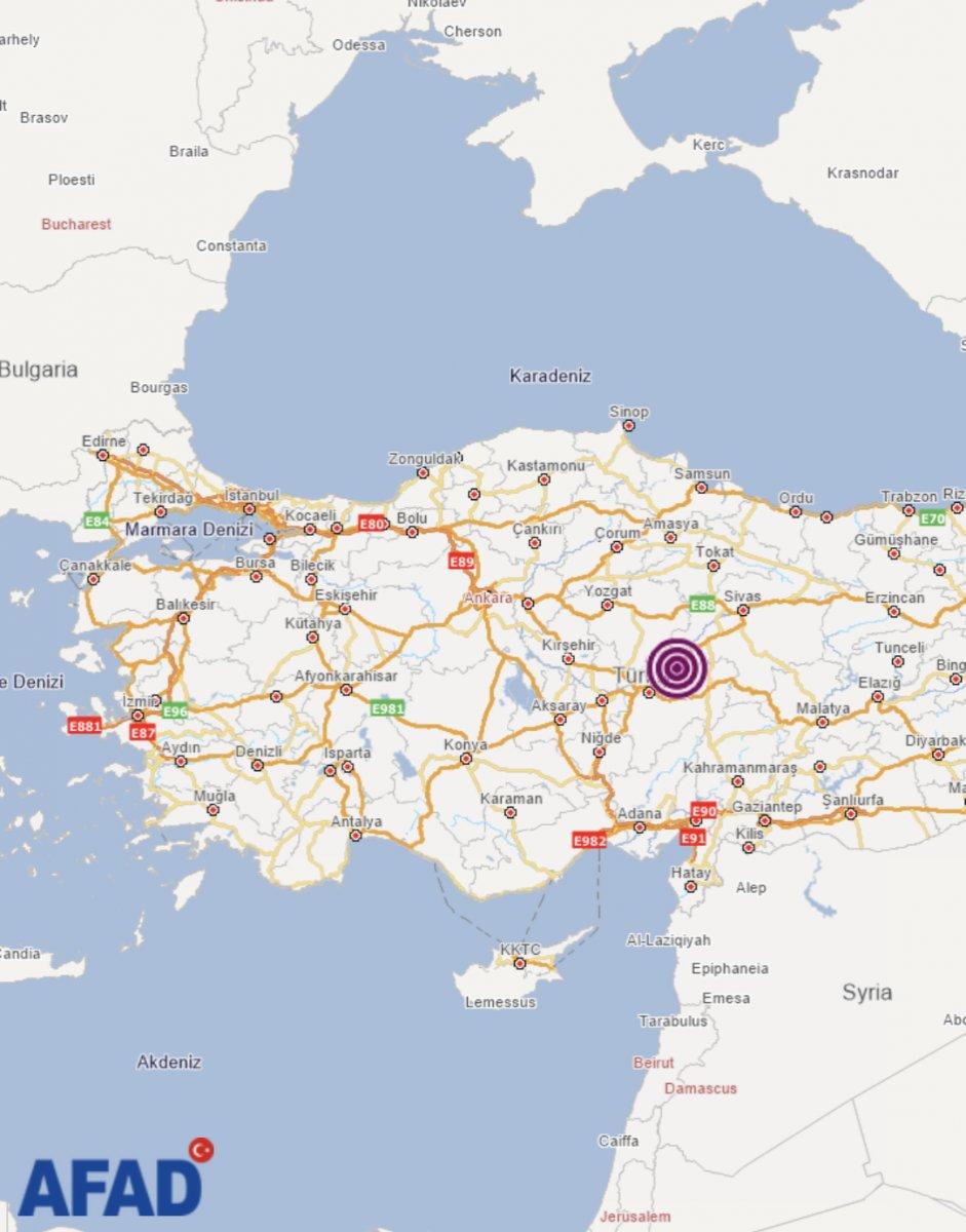 Kayseri'de 4.9 büyüklüğünde deprem