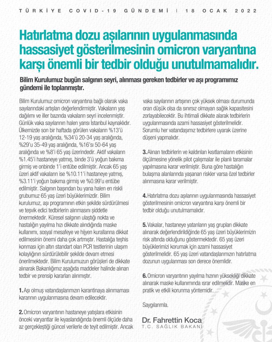 Fahrettin Koca'dan 'hatırlatma dozu' uyarısı