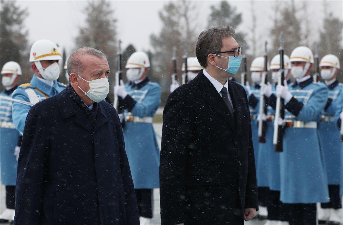 Cumhurbaşkanı Erdoğan, Sırp mevkidaşını karşıladı