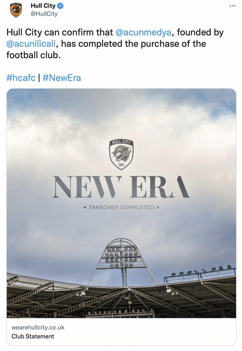 Hull City, Acun Ilıcalı'nın takımı satın aldığını açıkladı