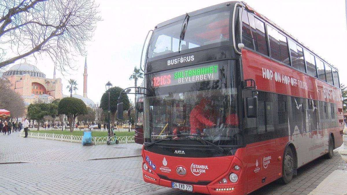 İBB’nin bünyesine geçen tur otobüsleri için eylem yaptılar