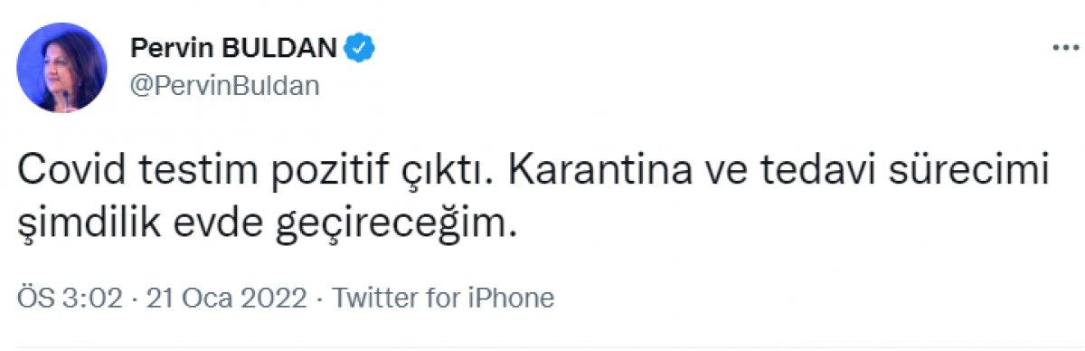 Pervin Buldan'ın koronavirüs testi pozitif çıktı
