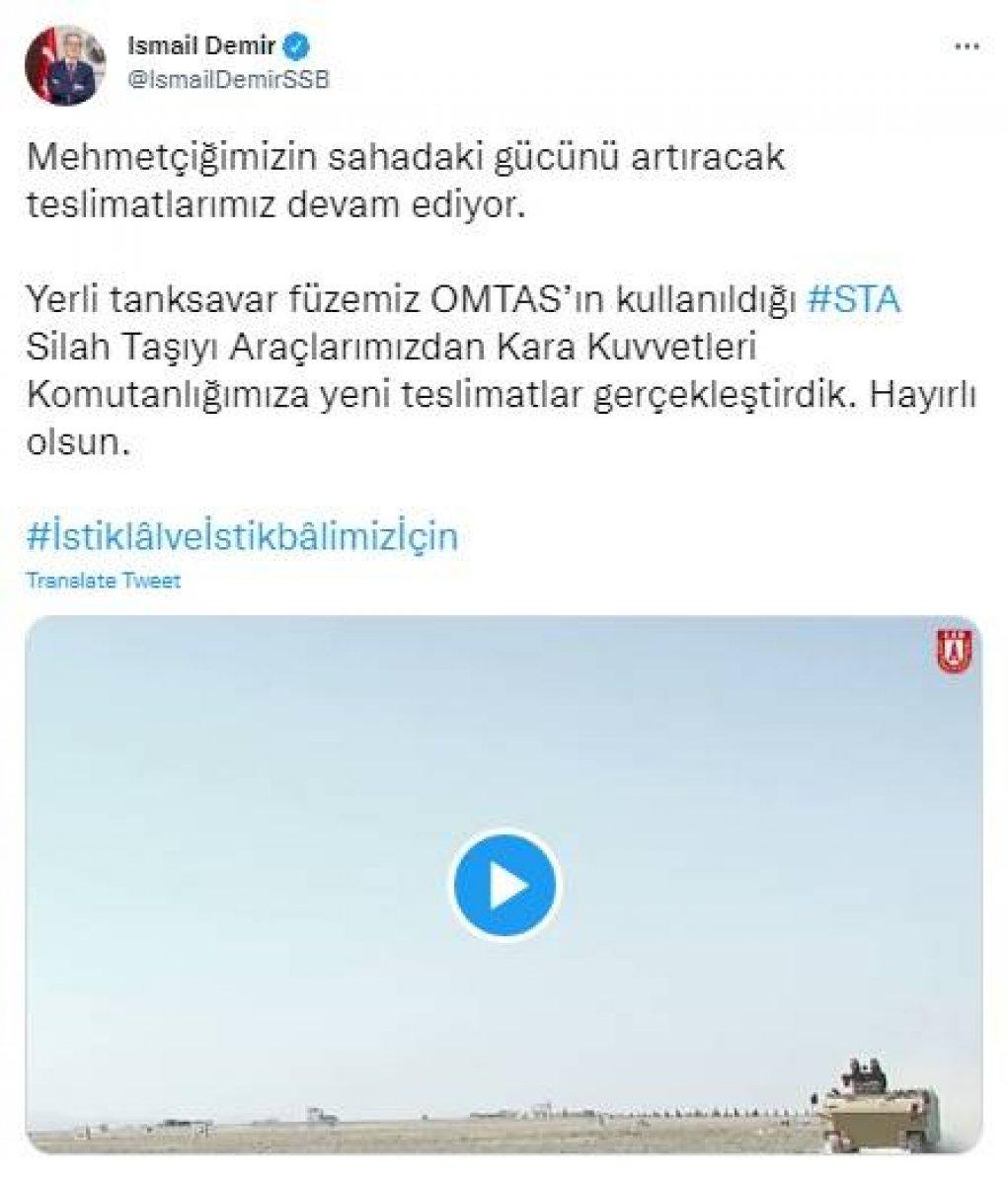 Kara Kuvvetleri Komutanlığı'na STA teslimi