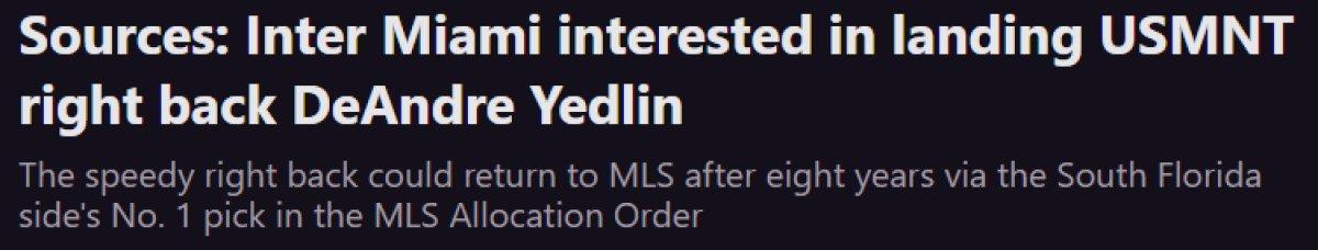 Yedlin, Inter Miami'ye imza atıyor