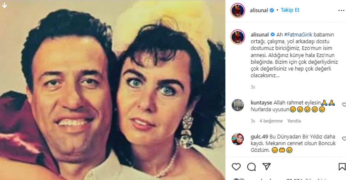 Kemal Sunal'ın kızı Ezo Sunal'dan Fatma Girik paylaşımı