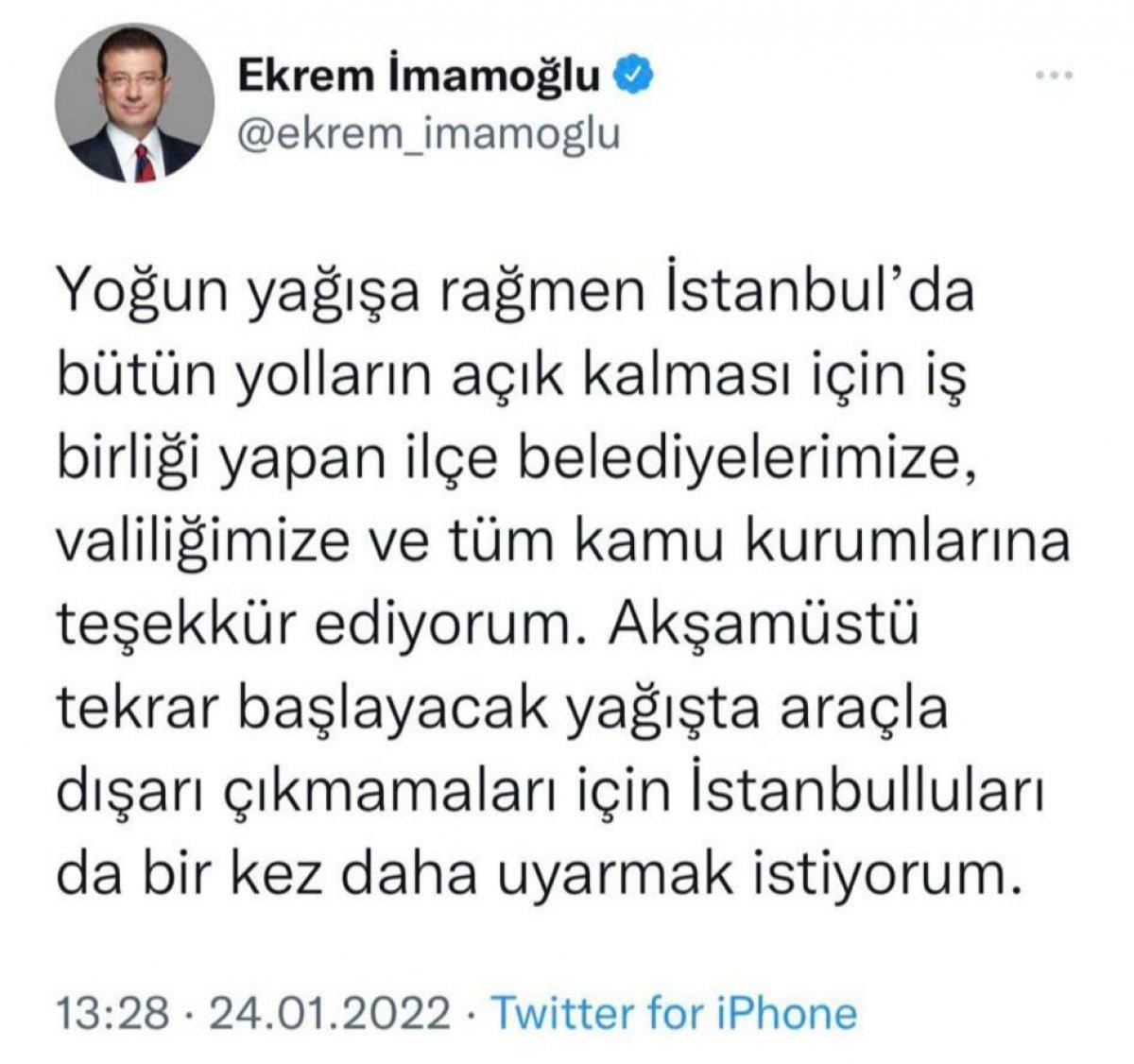 İstanbul'da kar trafiği havadan görüntülendi