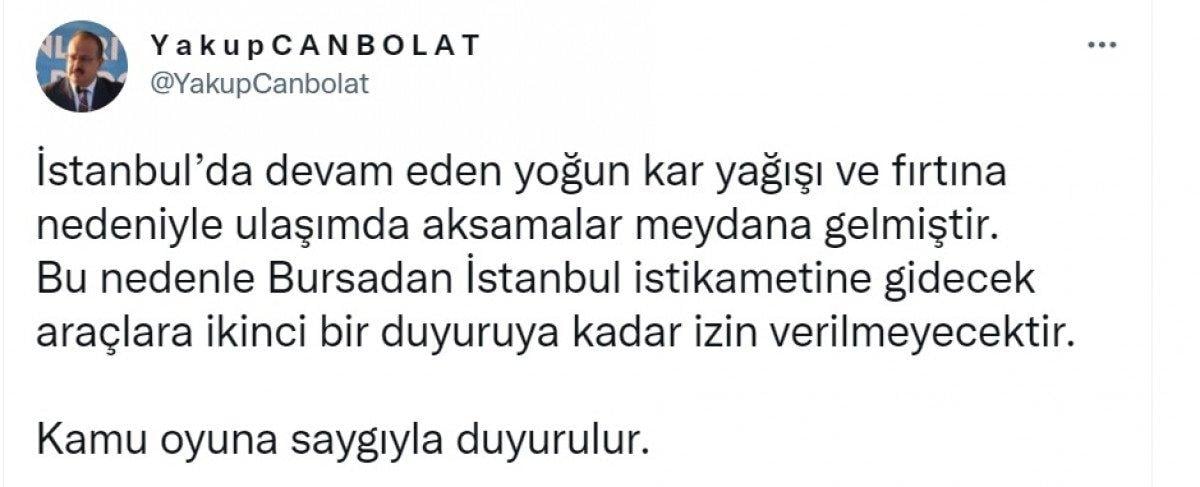 İstanbul'dan kar yağışı ile ilgili duyurular