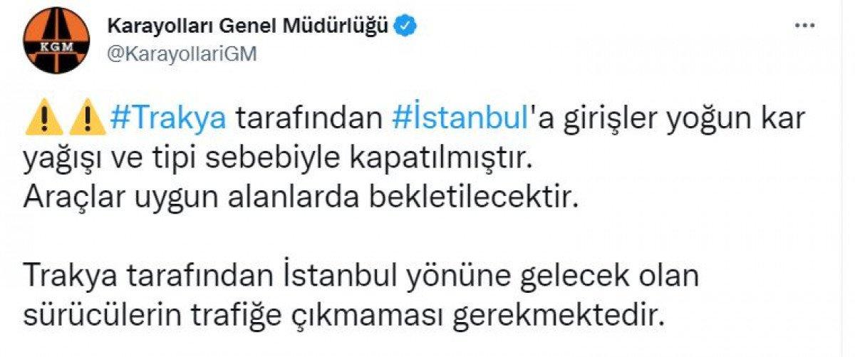 İstanbul'dan kar yağışı ile ilgili duyurular