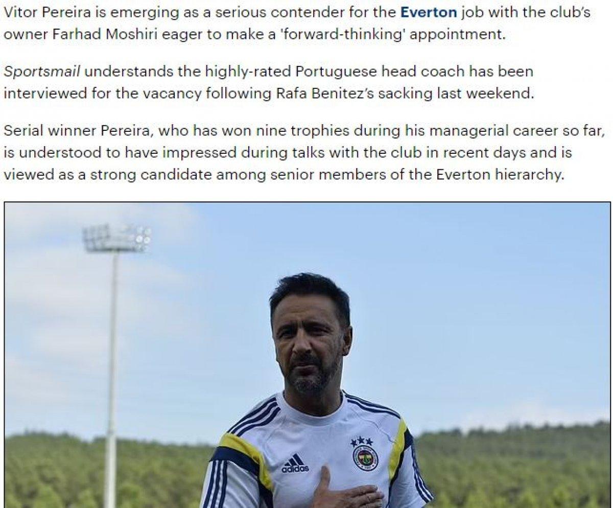 Vitor Pereira, Everton ile görüşüyor