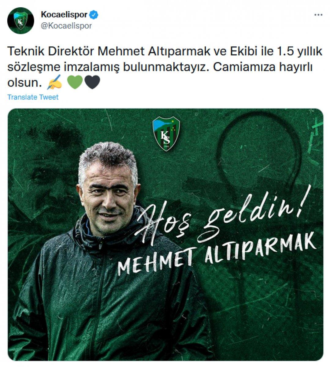 Kocaelispor'da Mehmet Altıparmak dönemi
