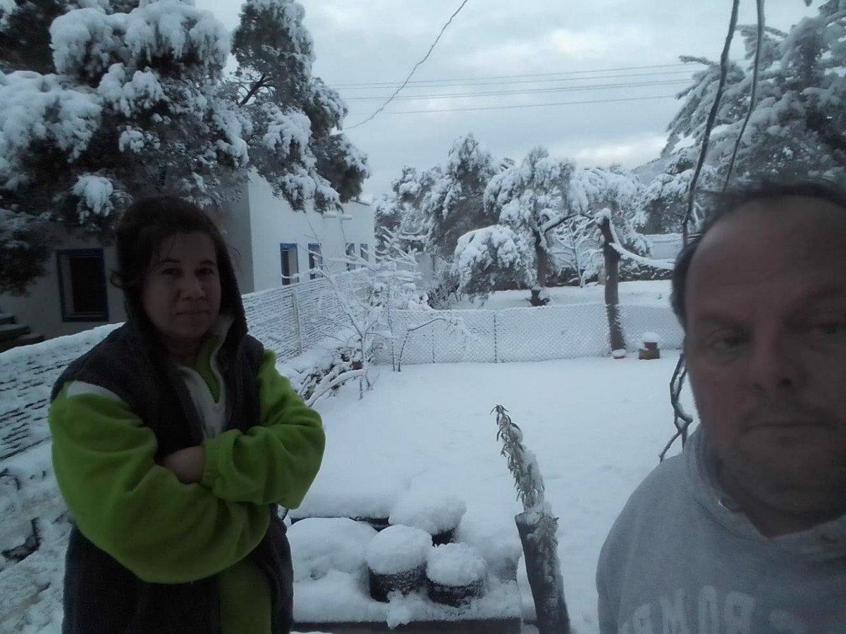 Bodrum'un yüksekleri beyaza büründü