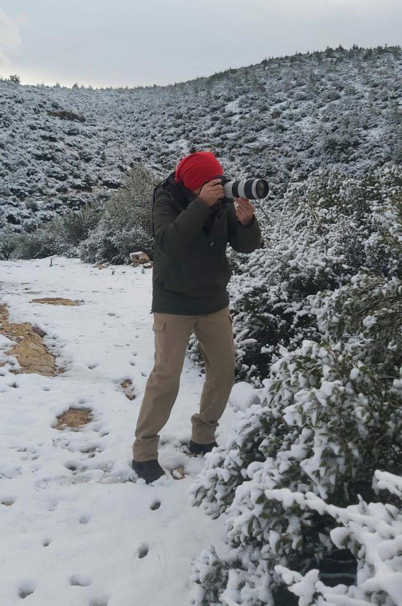 Bodrum'un yüksekleri beyaza büründü