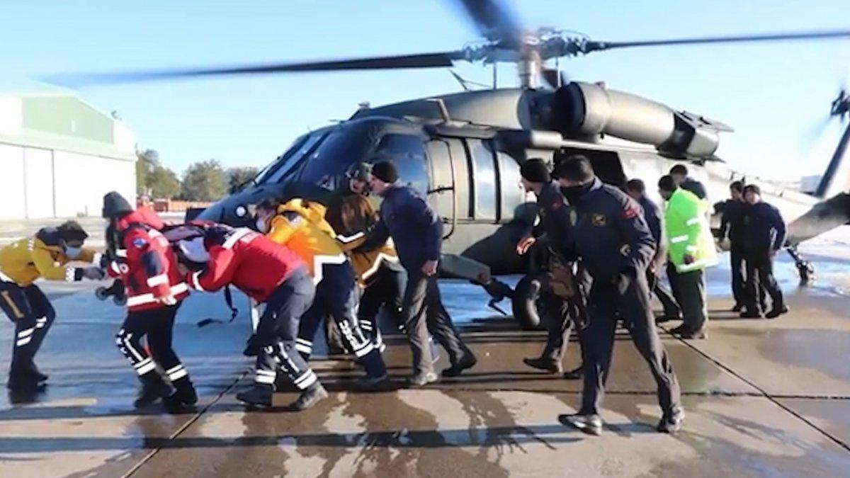 Diyarbakır'da biri hamile iki hasta helikopterle hastaneye kaldırıldı