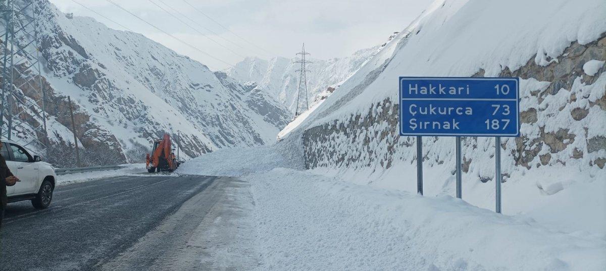 Hakkari-Van karayoluna çığ düştü