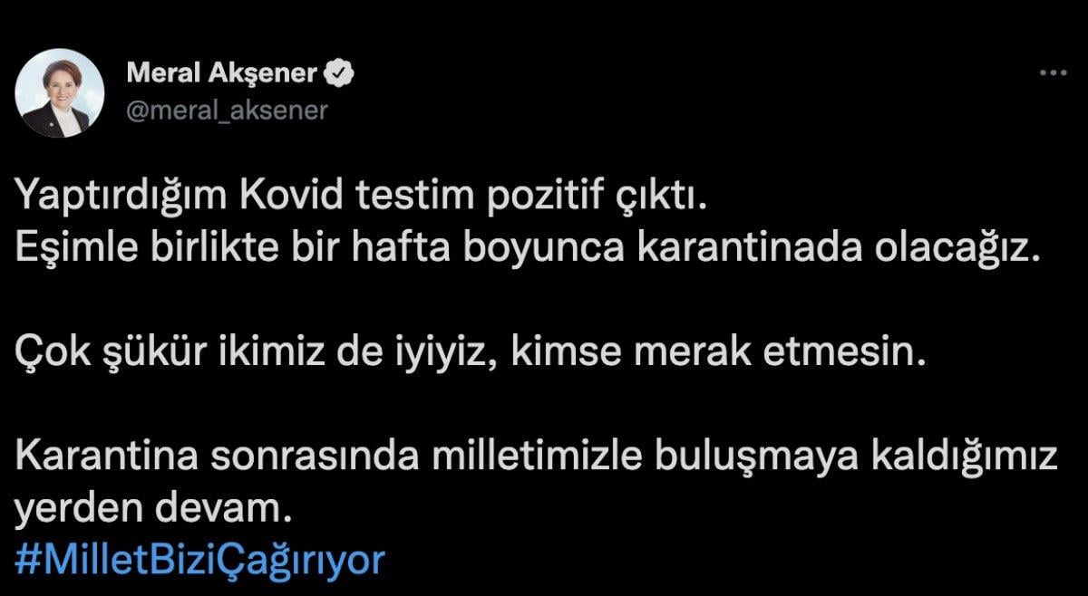 Meral Akşener koronavirüse yakalandı