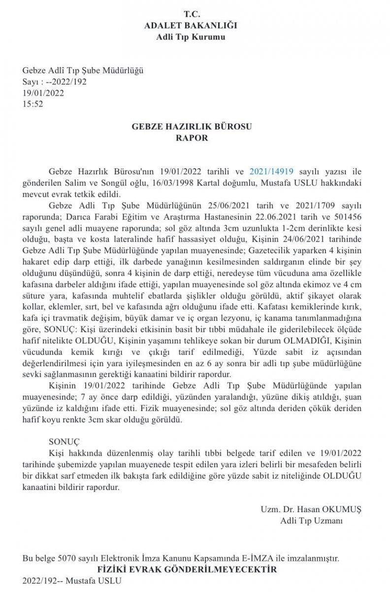 Kocaeli'de Lütfü Türkkan'ın adamlarının darbettiği muhabirin yara izleri geçmeyecek