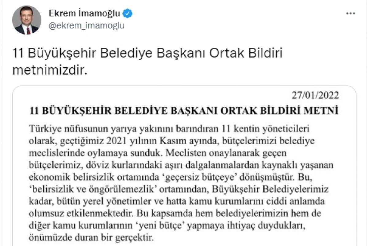 CHP'li 11 büyükşehir belediyesinden ortak bildiri