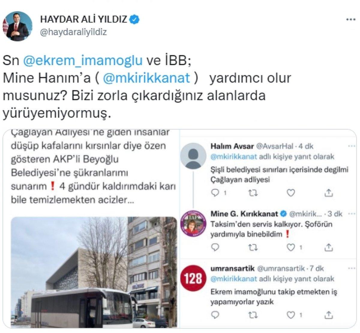 Mine Kırıkkanat, Beyoğlu Belediyesi'ne tepki gösterince rezil oldu