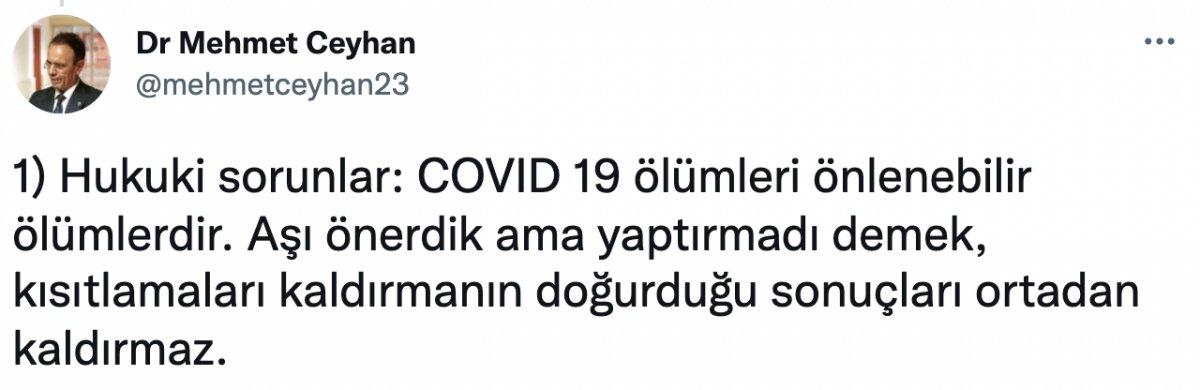 Epidemiyolog Mehmet Ceyhan'dan Bakan Koca'nın açıklamalarına tepki