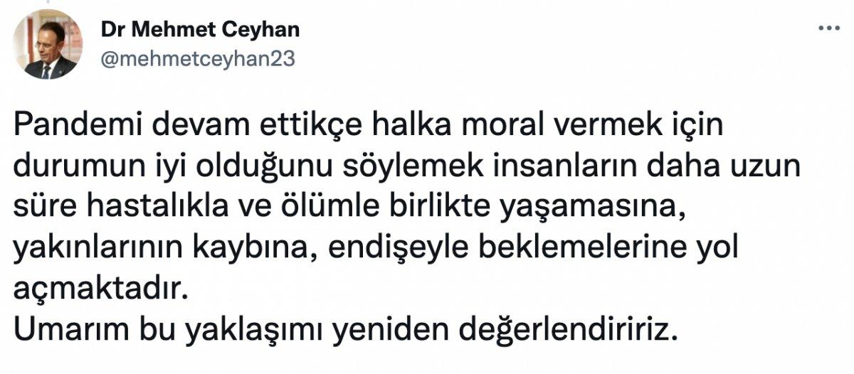 Epidemiyolog Mehmet Ceyhan'dan Bakan Koca'nın açıklamalarına tepki