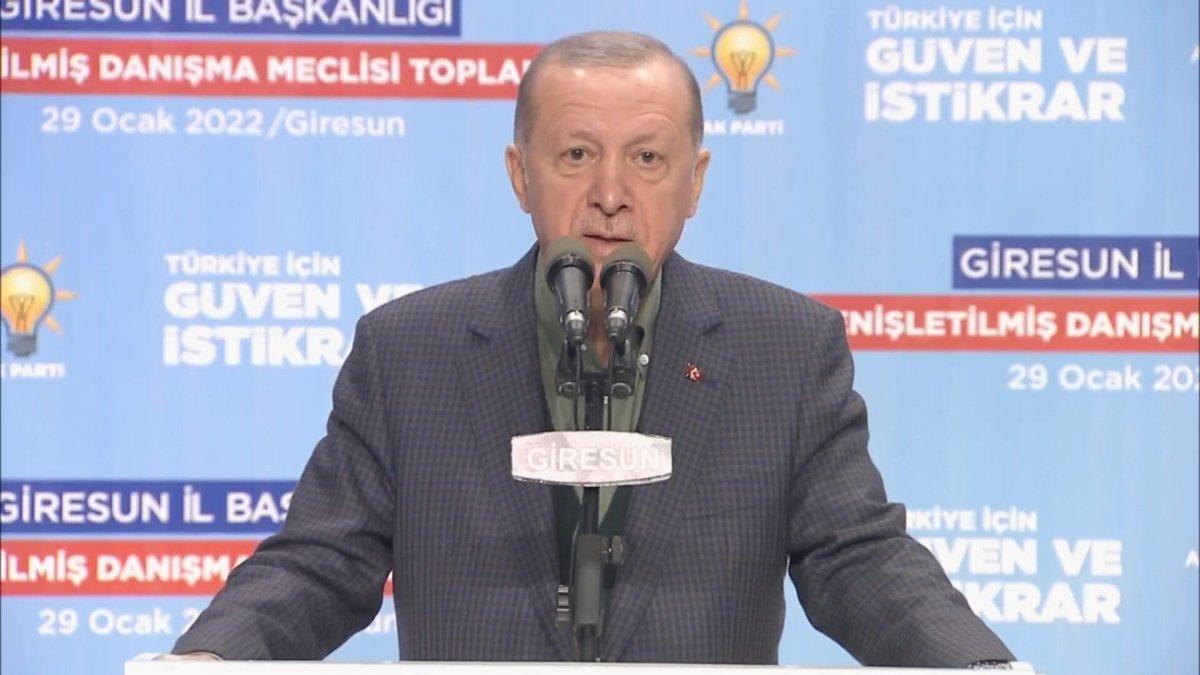 Cumhurbaşkanı Erdoğan: Giresun'da verdiği sözleri Ankara'da unutanlardan olmadık