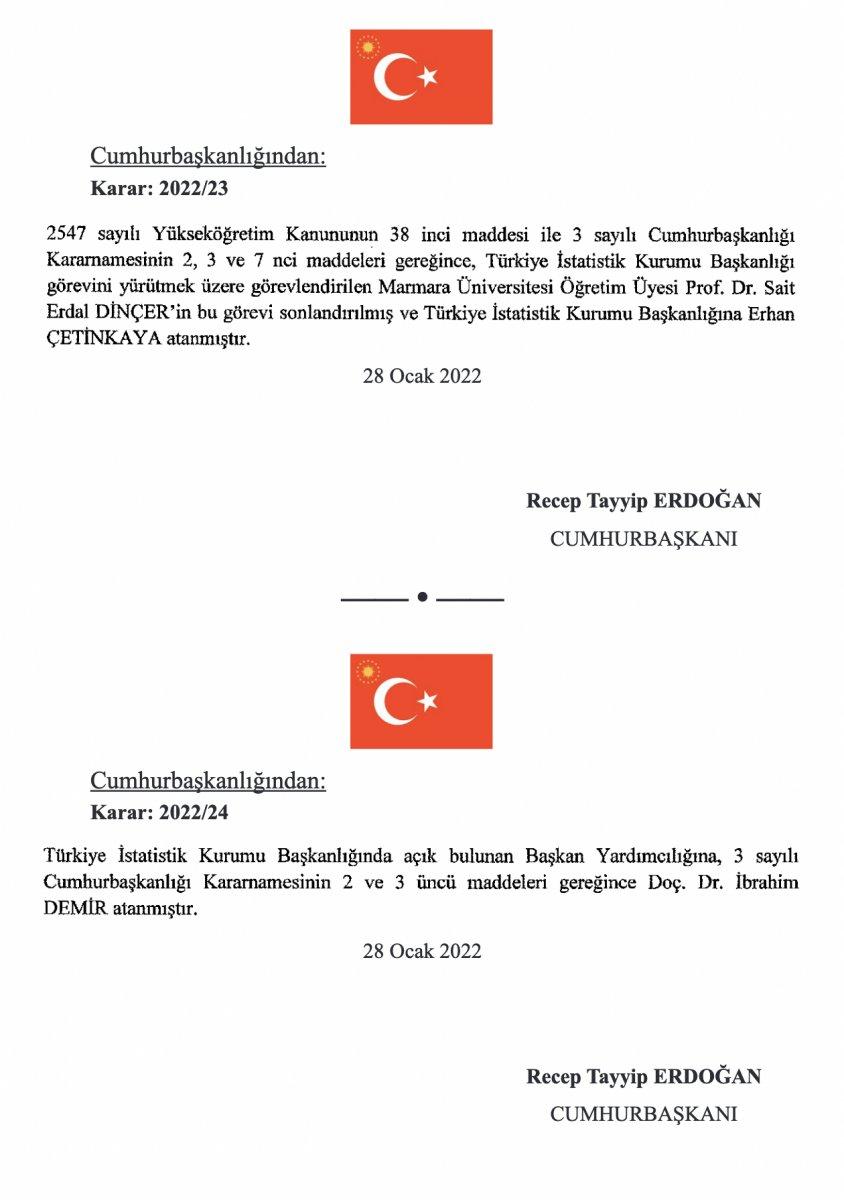TÜİK Başkanlığı'nda görev değişimi