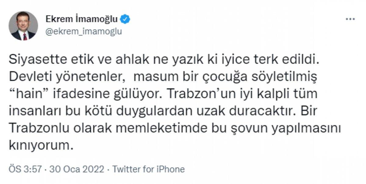 Kılıçdaroğlu ve İmamoğlu'ndan Trabzonlu çocuk hakkında açıklama