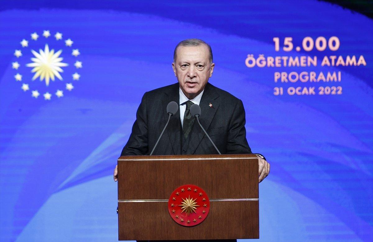 Cumhurbaşkanı Erdoğan'ın, 15 bin öğretmen atama programı konuşması