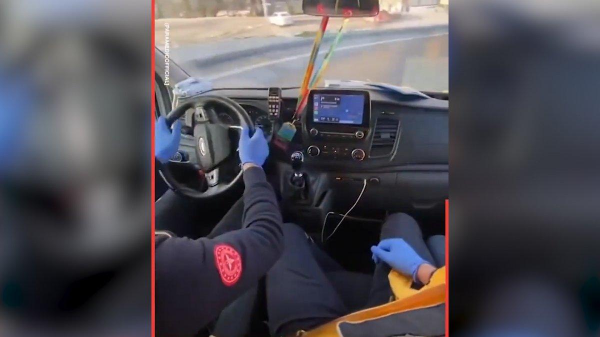 Ambulans şoföründen trafikte müthiş manevralar
