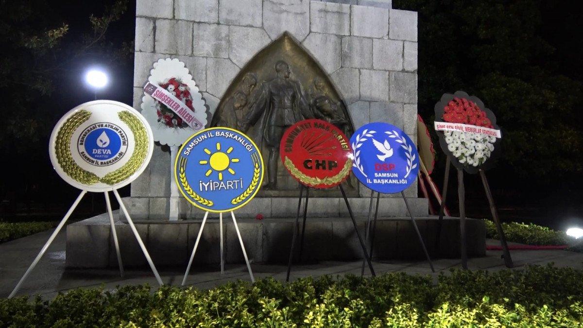 Samsun'da Atatürk heykeline saldırı sonrası nöbet sürüyor