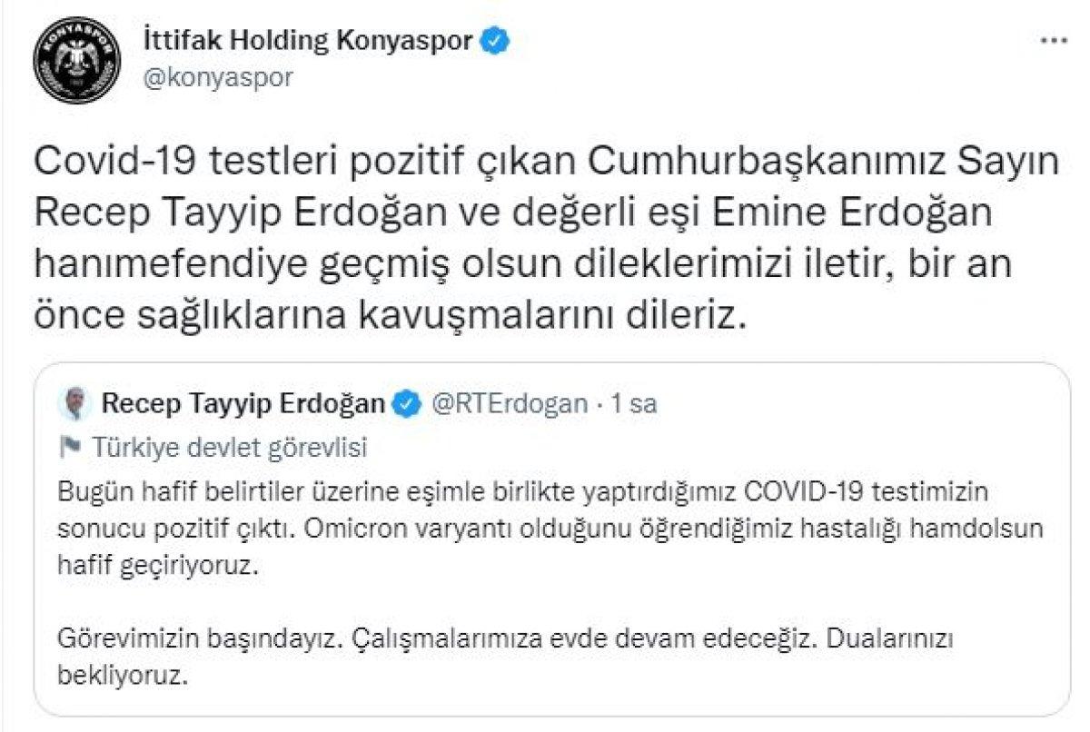 Spor camiasından Erdoğan'a geçmiş olsun mesajları