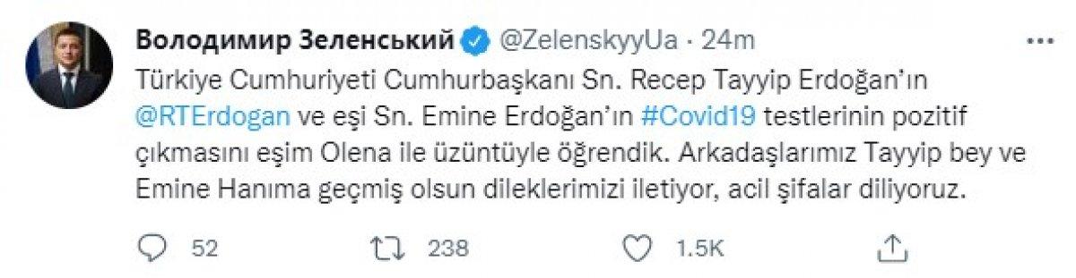 Ukrayna Cumhurbaşkanı'ndan Erdoğan'a geçmiş olsun mesajı