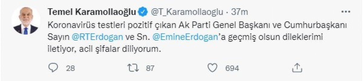 Siyaset dünyasından Cumhurbaşkanı Erdoğan'a geçmiş olsun mesajları