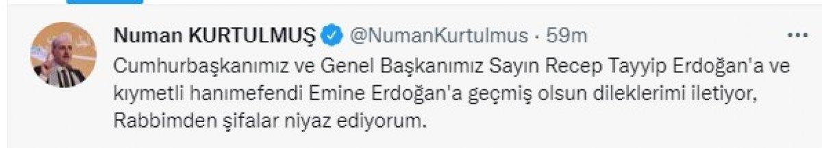 Siyaset dünyasından Cumhurbaşkanı Erdoğan'a geçmiş olsun mesajları
