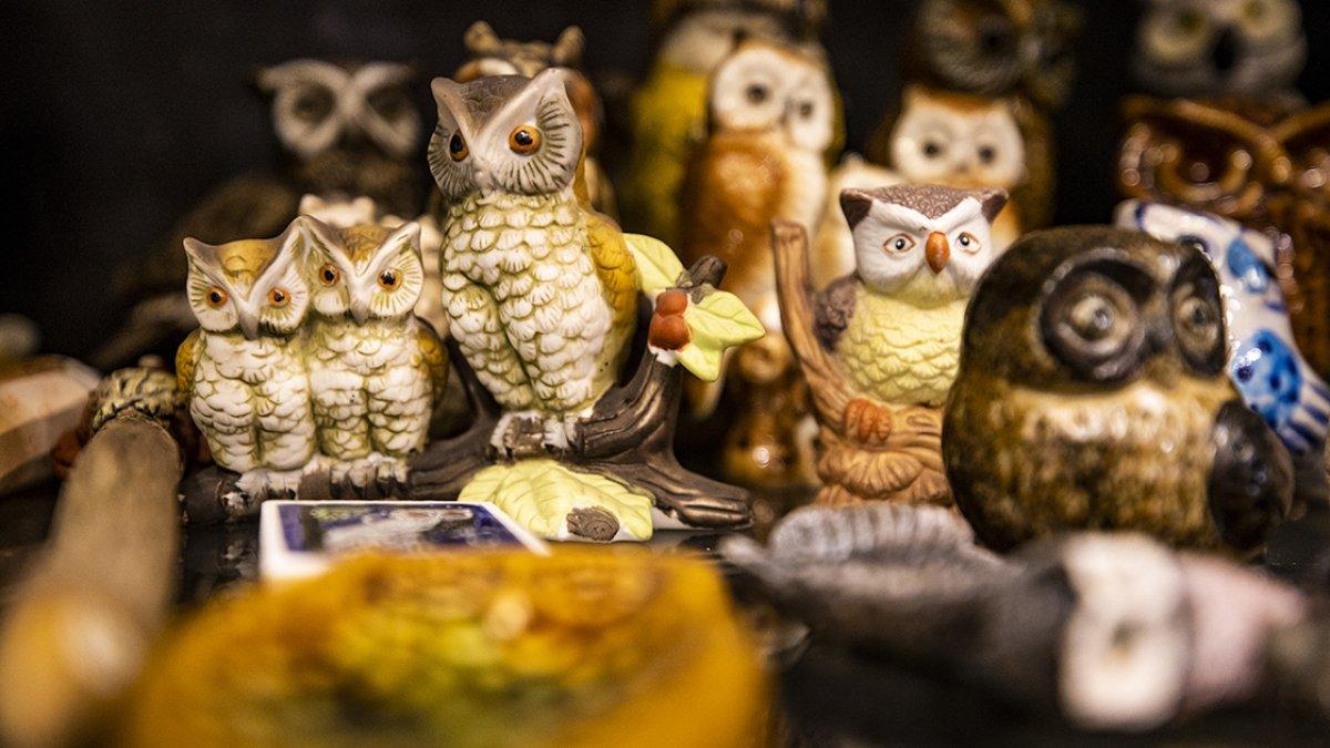 Koleksiyoner Ahmet Çomak, 45 yılda onlarca baykuş figürü topladı