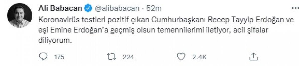 Siyaset dünyasından Cumhurbaşkanı Erdoğan'a geçmiş olsun mesajları