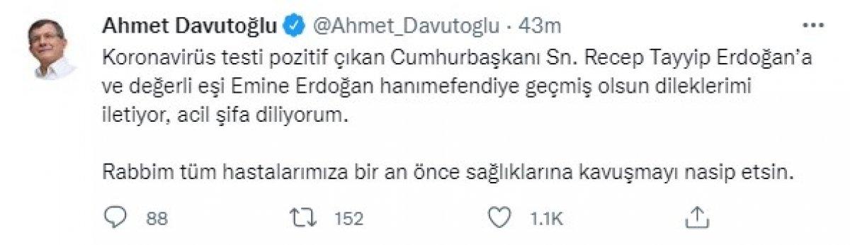 Siyaset dünyasından Cumhurbaşkanı Erdoğan'a geçmiş olsun mesajları